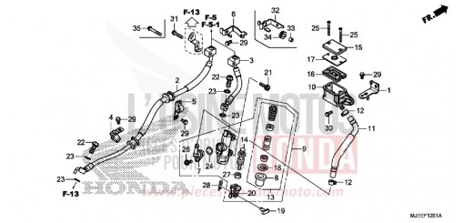 REAR BRAKE MASTER CYLINDER (CB650FA) CB650FAG de 2016